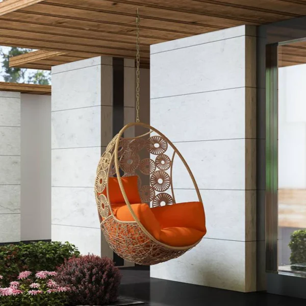 Single Seater Hanging Swing Without Stand For Balcony , Garden Swing (Honey)