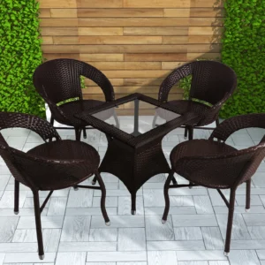 Outdoor Patio Seating Set 4 Chairs and 1 Table Set